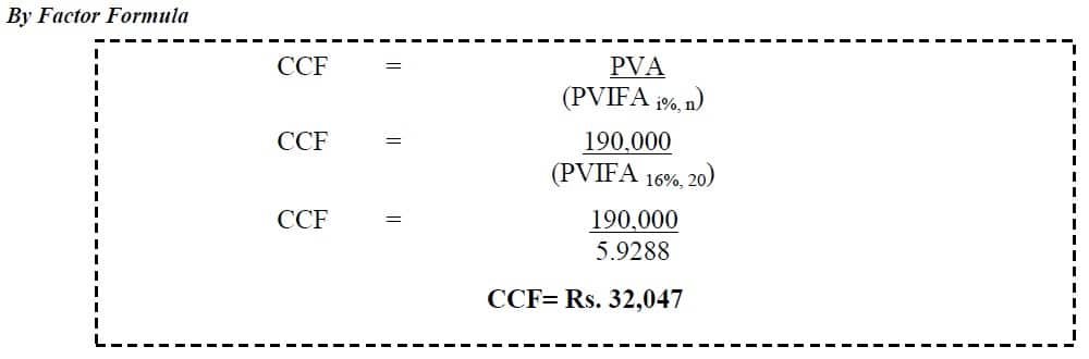 loan amortization factor example