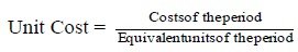 Unit cost formula